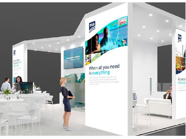 EAGE 2025 booth tower with When all you need is everything messaging