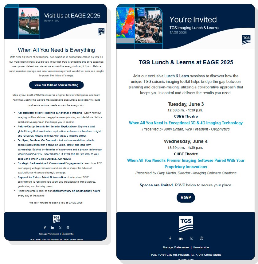 EAGE 2025 email campaign